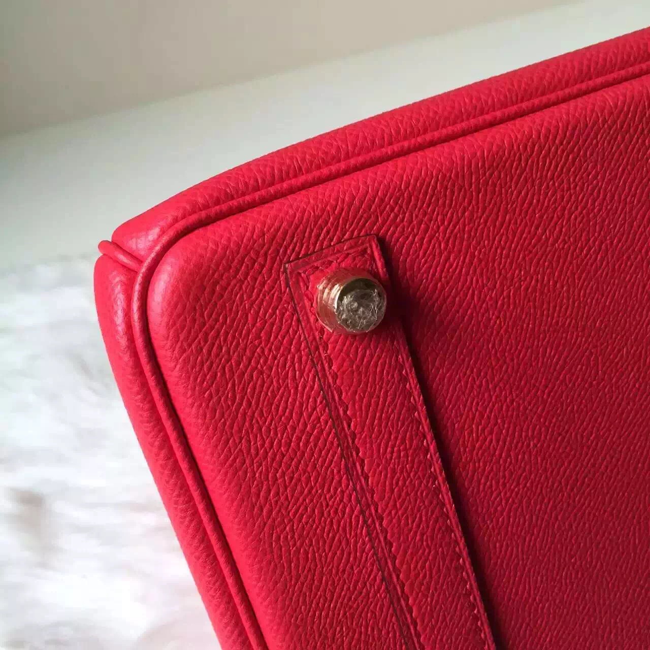 Elegant Women&#8217;s Handbag Hermes Azalea Red Epsom Leather Birkin 30cm