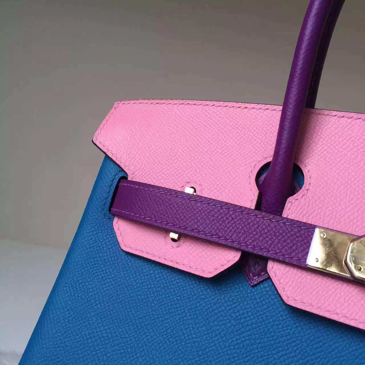 New Pretty Hermes Epsom Leather Color Blocking Birkin 30cm Women’s Handbag