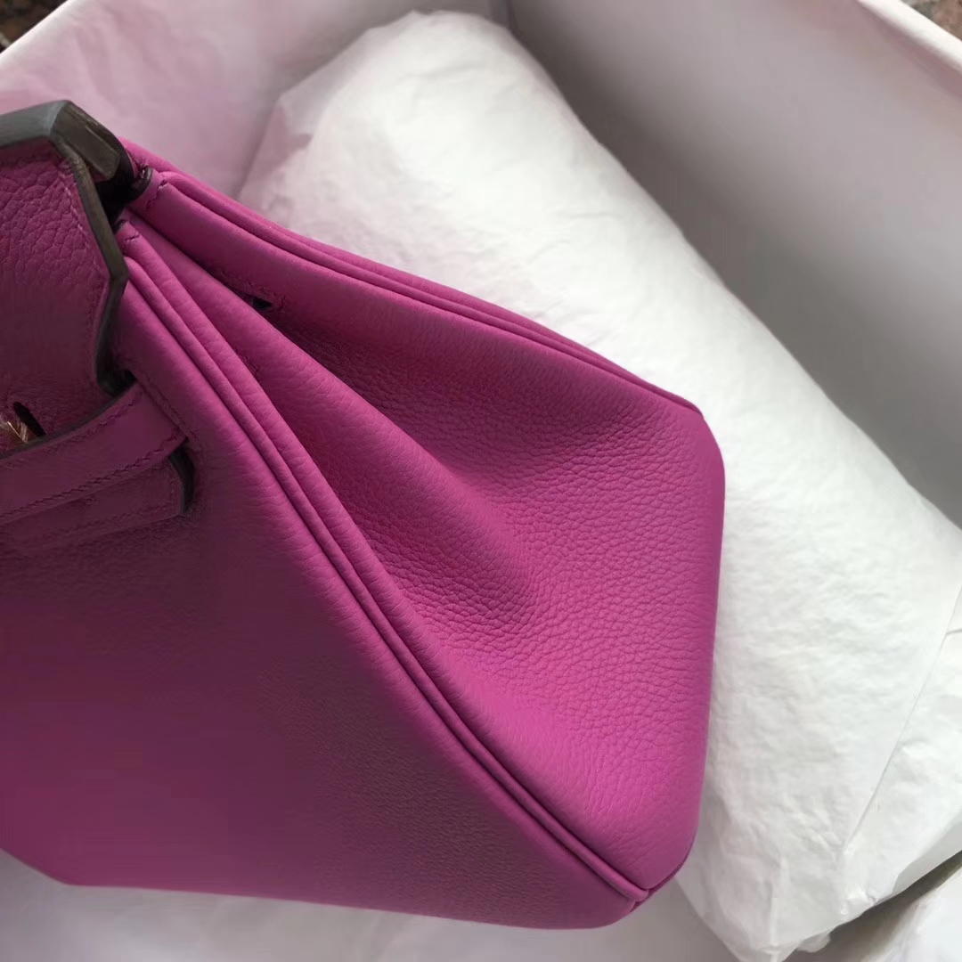 Fashion Hermes 9I Rose Magnolia Togo Calf Birkin25CM Bag Gold Hardware