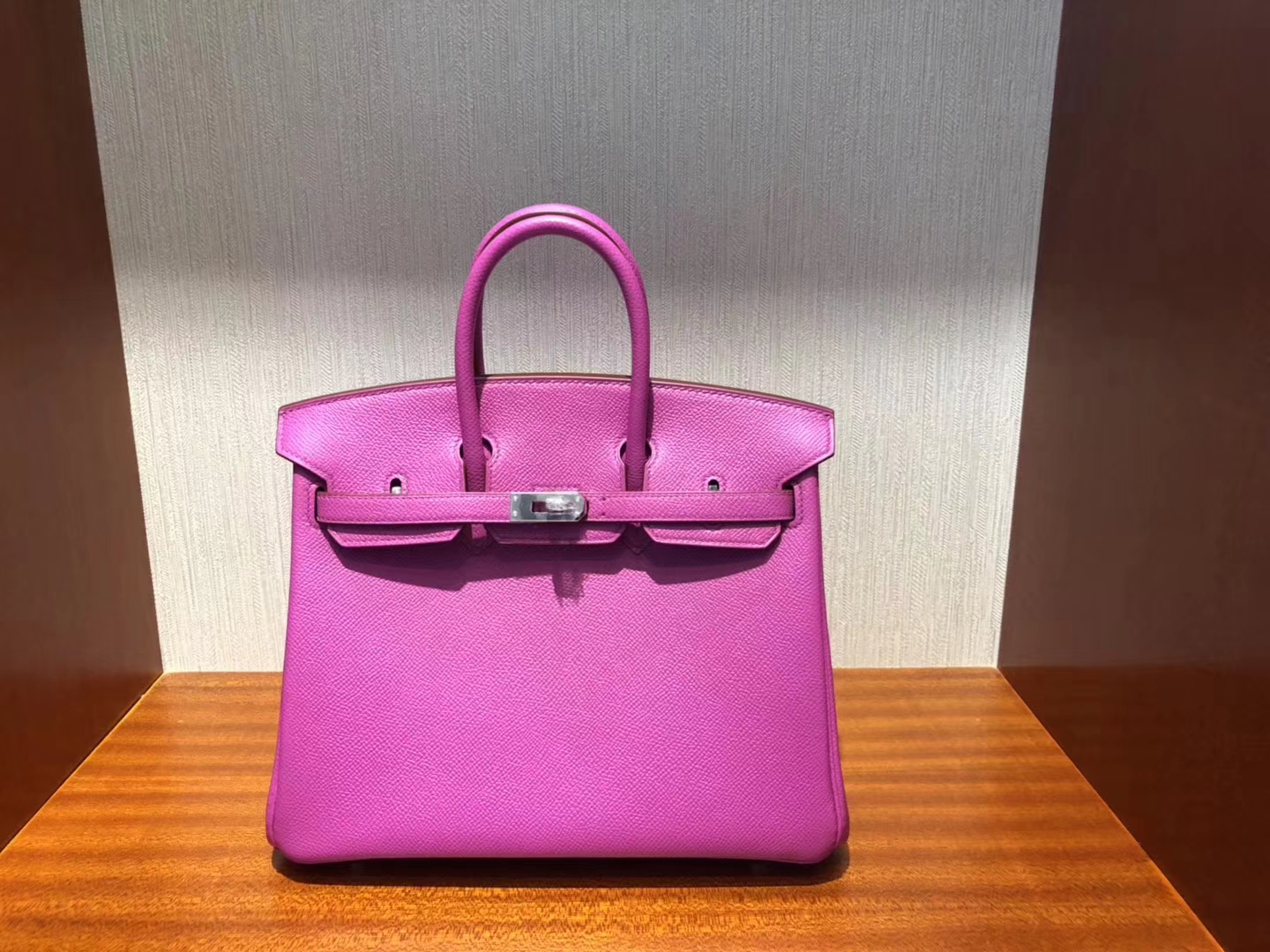 Discount Hermes Epsom Calf Birkin Bag25CM in 9I Rose Magnolia Silver Hardware