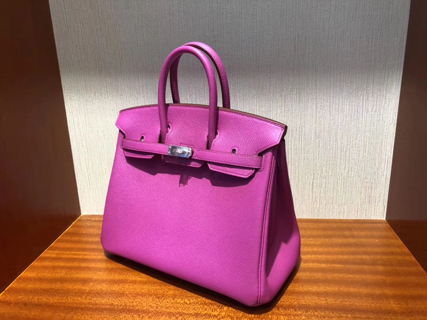 Discount Hermes Epsom Calf Birkin Bag25CM in 9I Rose Magnolia Silver Hardware