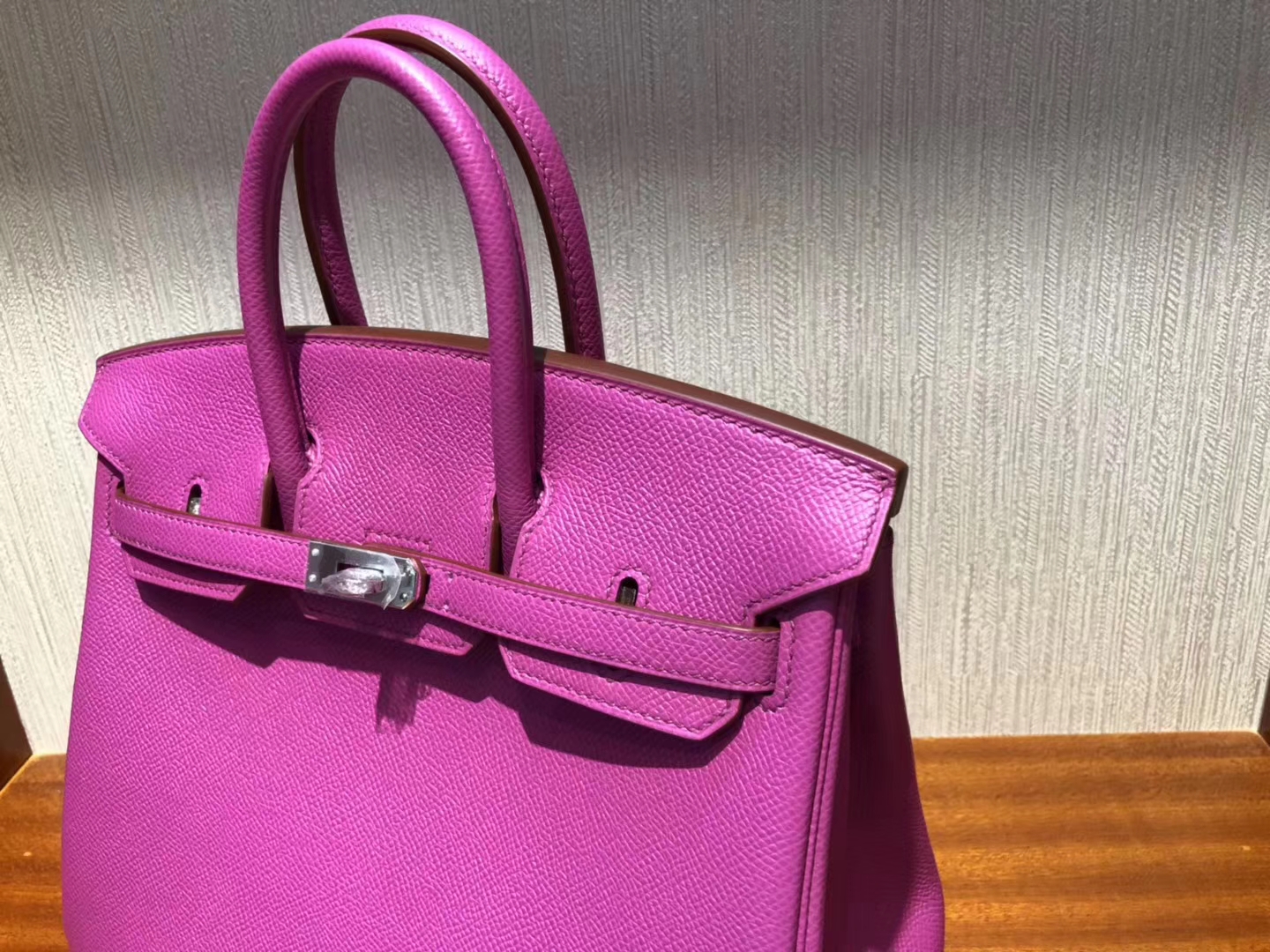 Discount Hermes Epsom Calf Birkin Bag25CM in 9I Rose Magnolia Silver Hardware