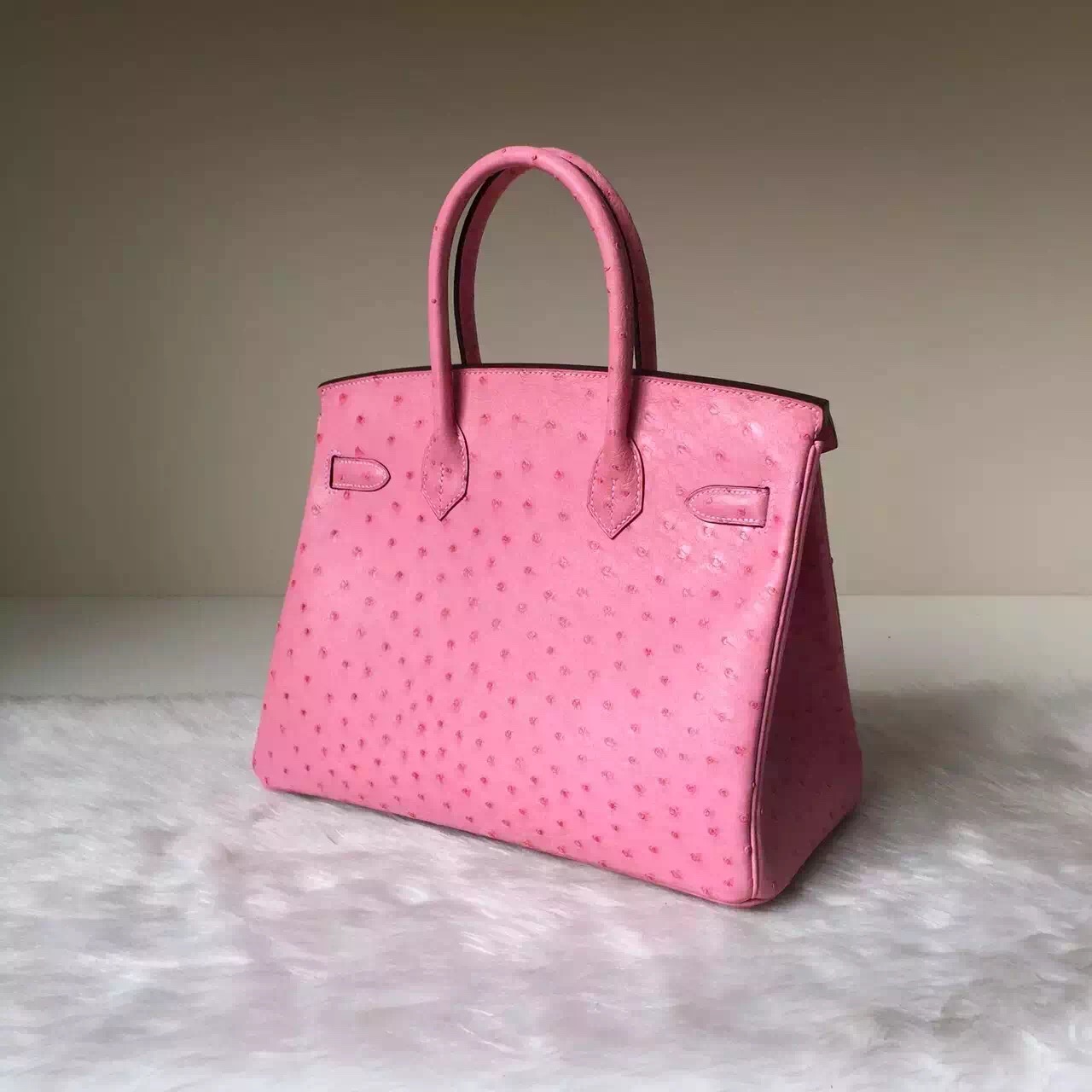 Online Store Hermes Ostrich Leather Birkin Bag 30cm in Peach Pink