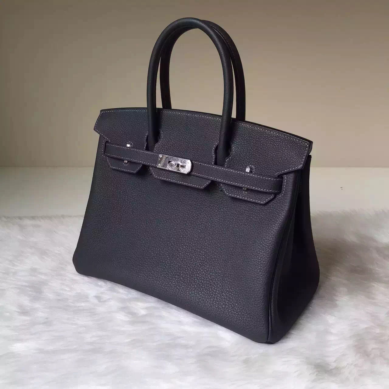 New Fashion Hermes Bag Togo Leather Birkin30 in CK88 Graphite Grey