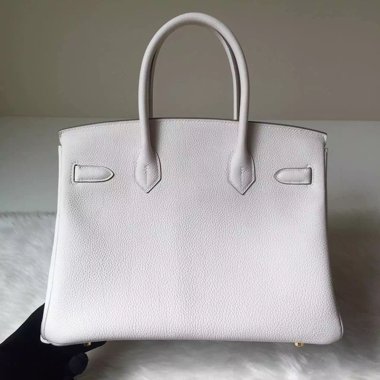 Hermes Bag Website CK10 White Togo Calfskin Leather Hermes Birkin30cm