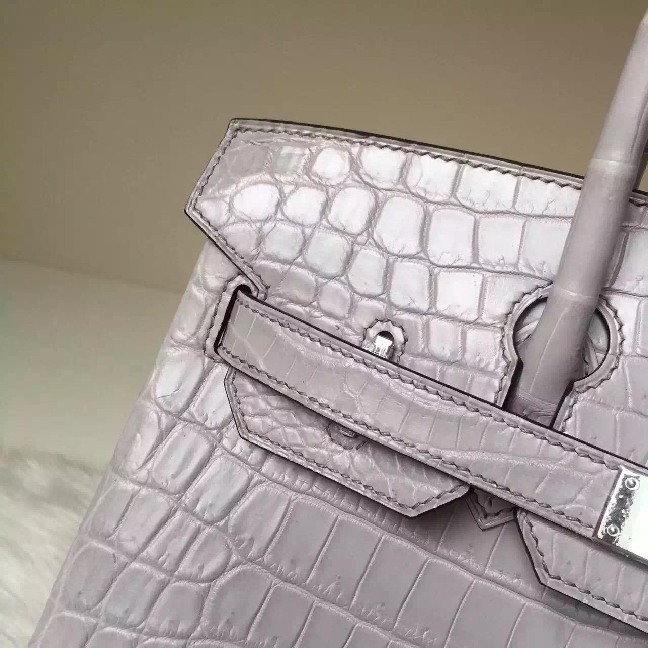 Discount Hermes Galaxy Grey Crocodile Matt Leather Birkin Bag 30cm