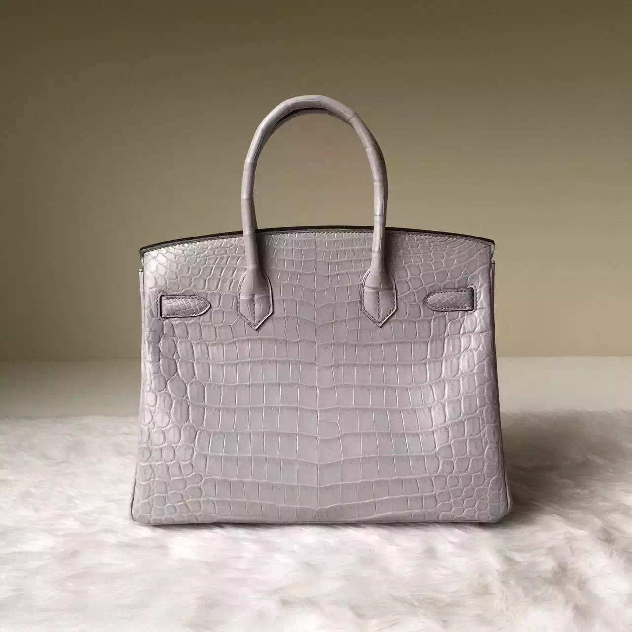 Discount Hermes Galaxy Grey Crocodile Matt Leather Birkin Bag 30cm