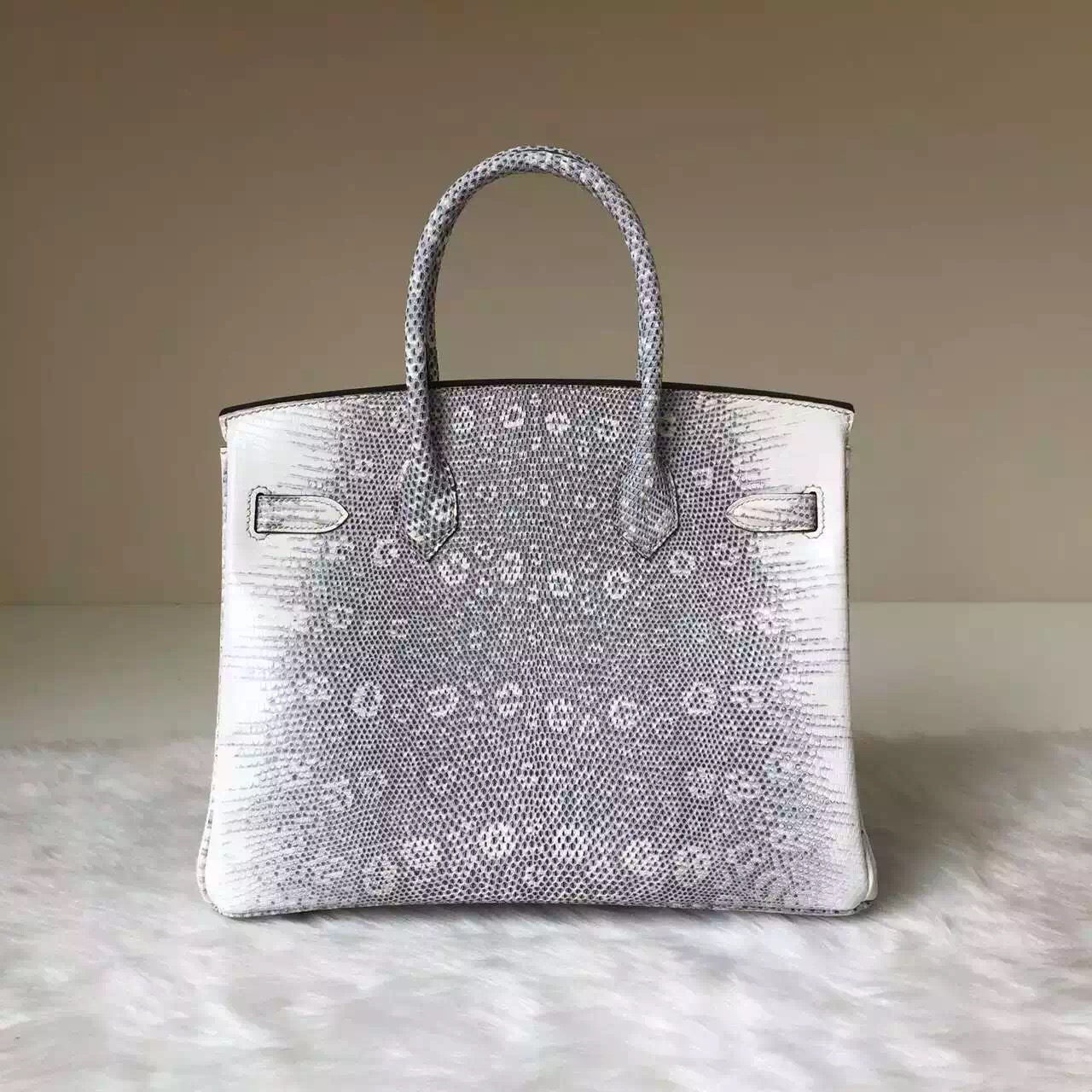 Noble Women’s Bag Hermes Nature Color Lizard Leather Birkin30CM