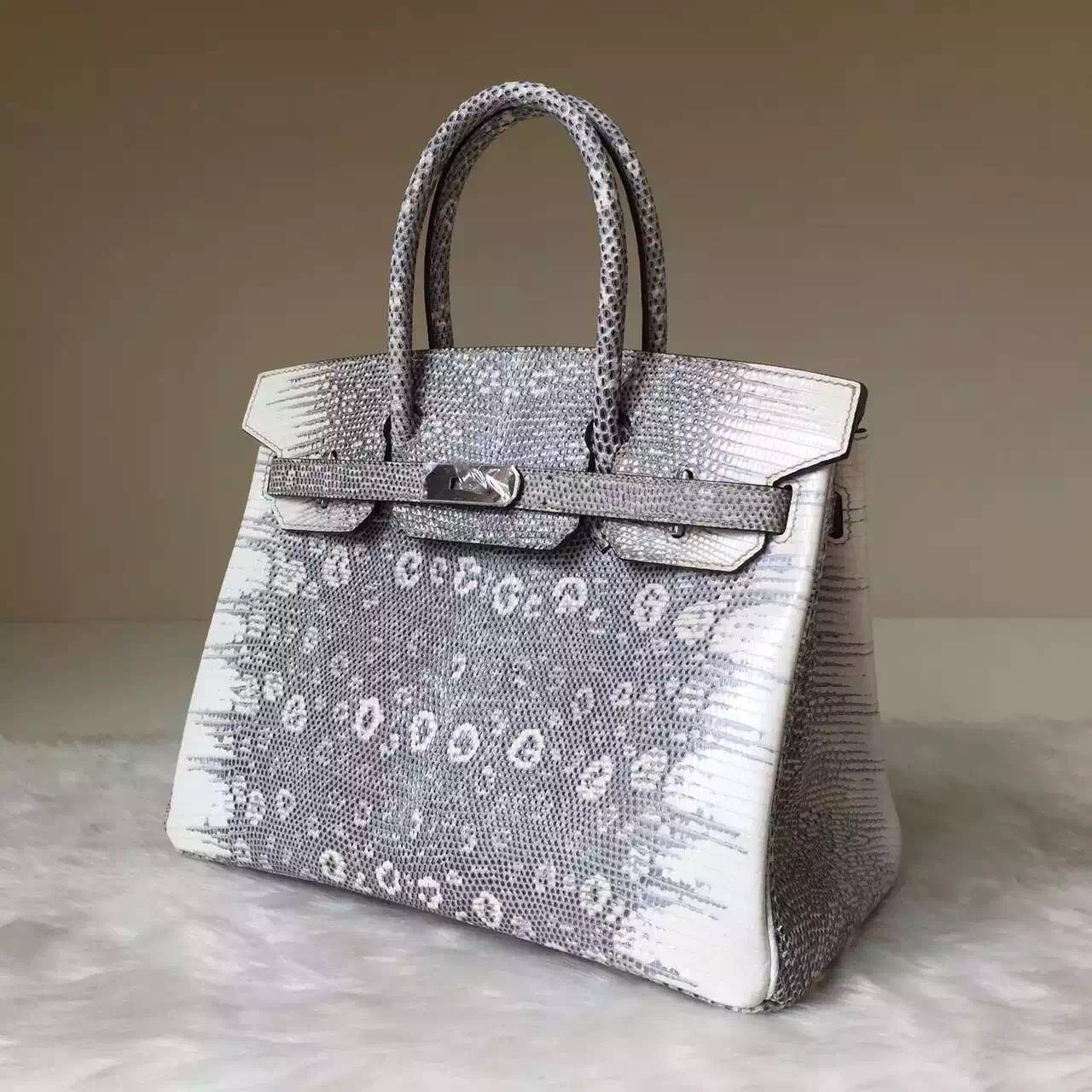 Noble Women’s Bag Hermes Nature Color Lizard Leather Birkin30CM