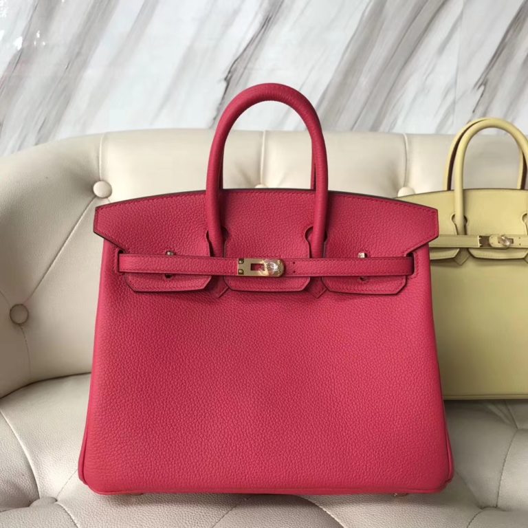 Hermes I6 Rose Extreme Togo Calf Birkin Bag 25CM Gold Hardware