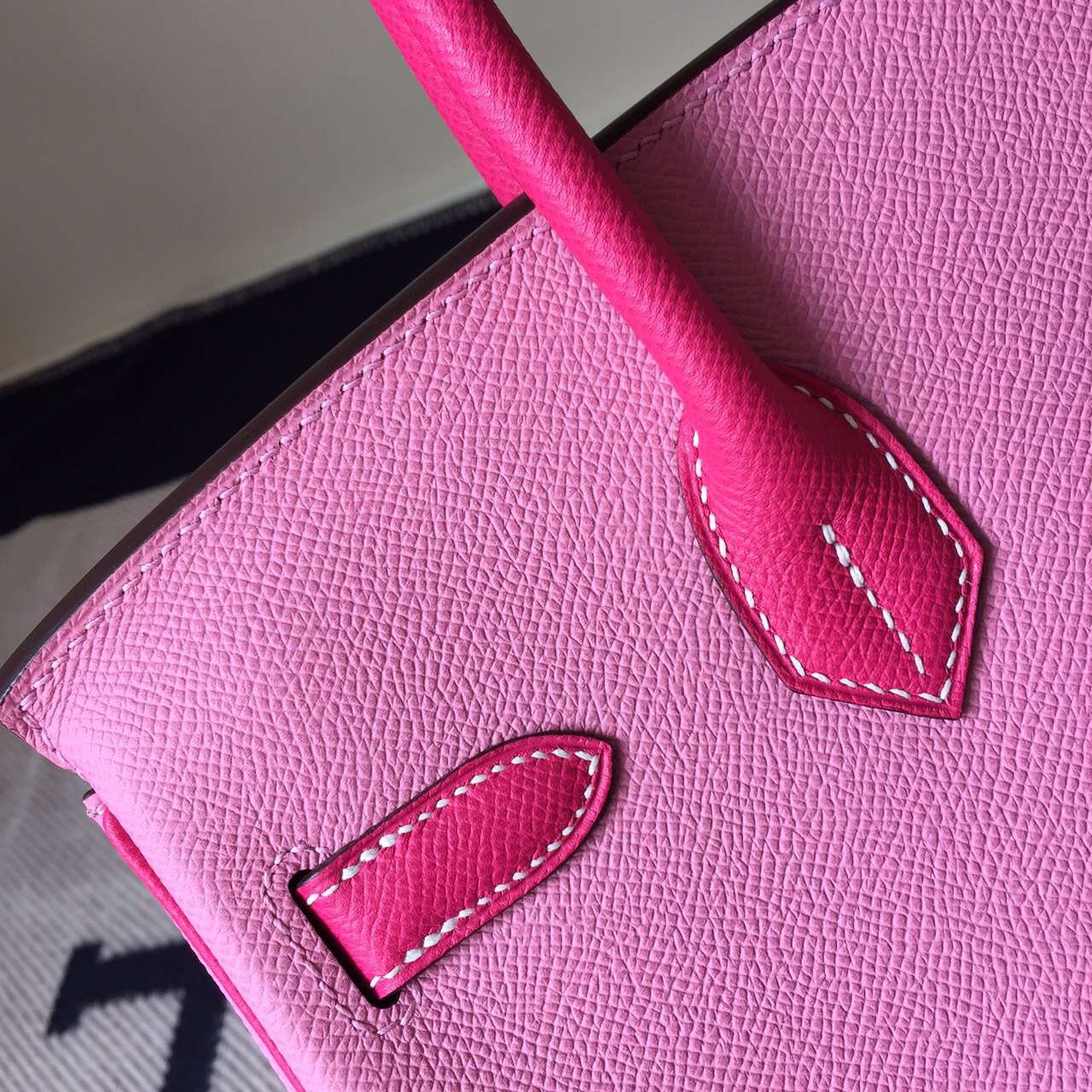 Hermes Epsom Leather Birkin30 in 1Q Rose Confetti &#038; E5 Rose Tyrien