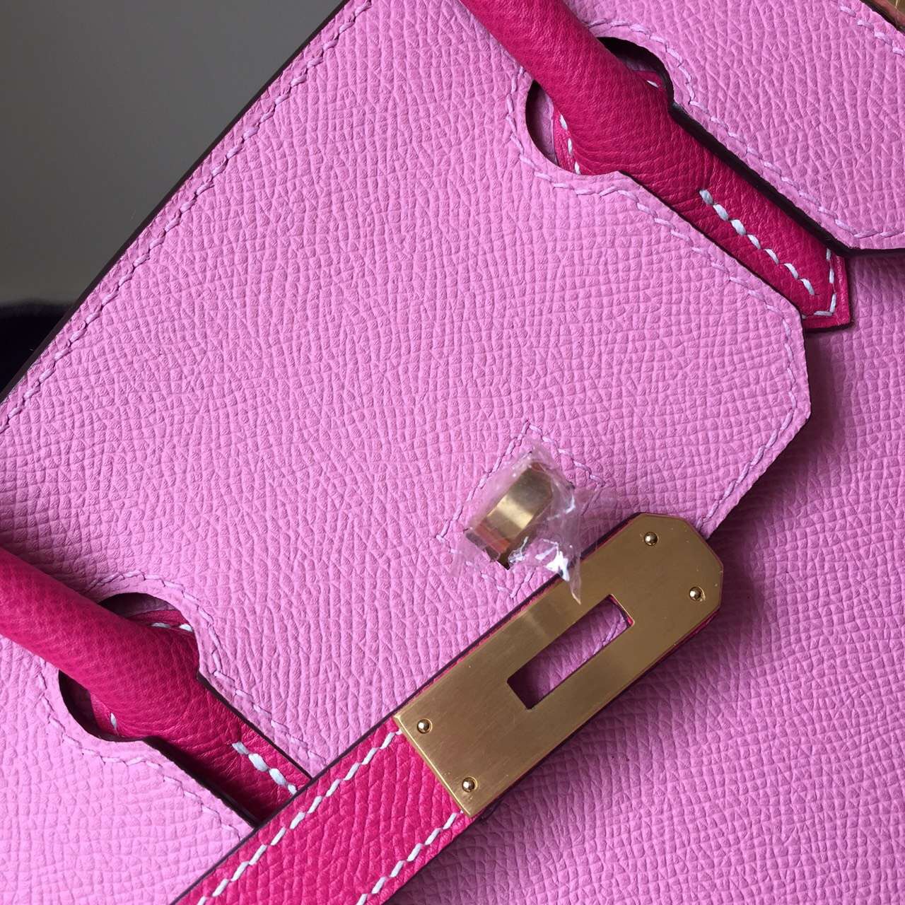 Hermes Epsom Leather Birkin30 in 1Q Rose Confetti &#038; E5 Rose Tyrien