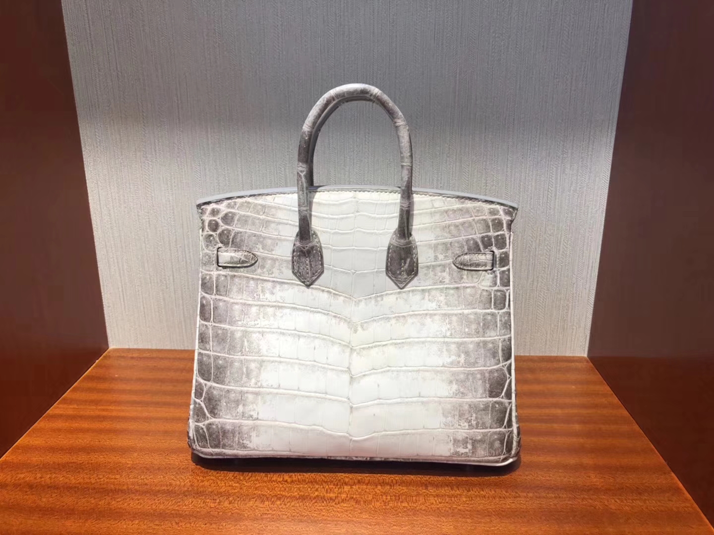 Elegant Hermes Himalaya Crocodile Leather Birkin25CM Bag Silver Hardware