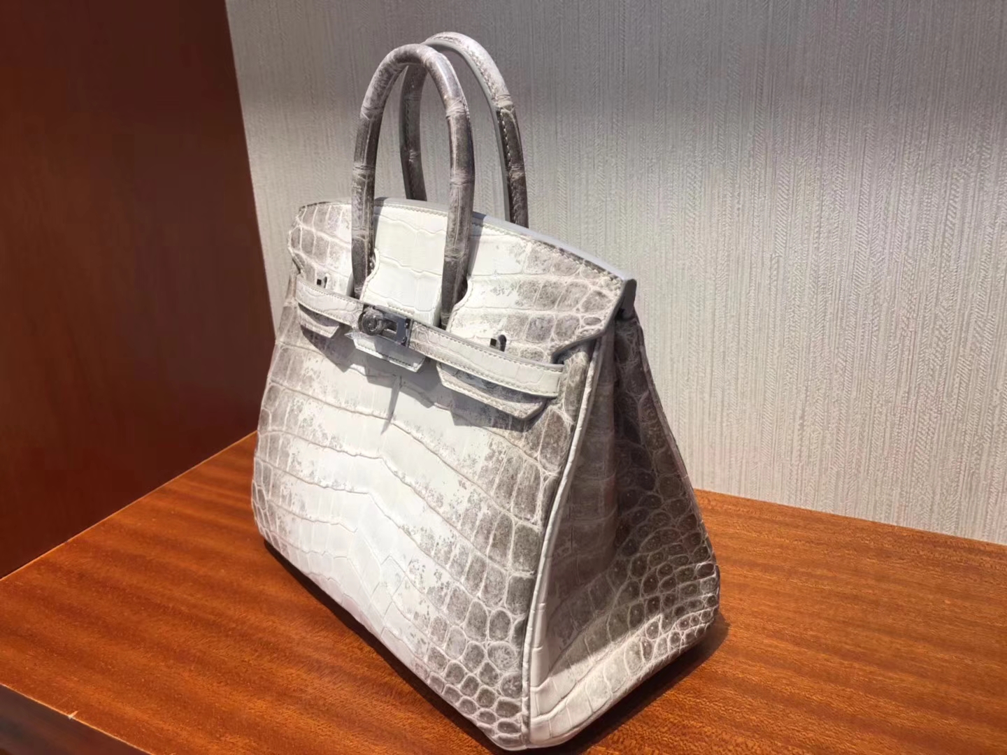 Elegant Hermes Himalaya Crocodile Leather Birkin25CM Bag Silver Hardware