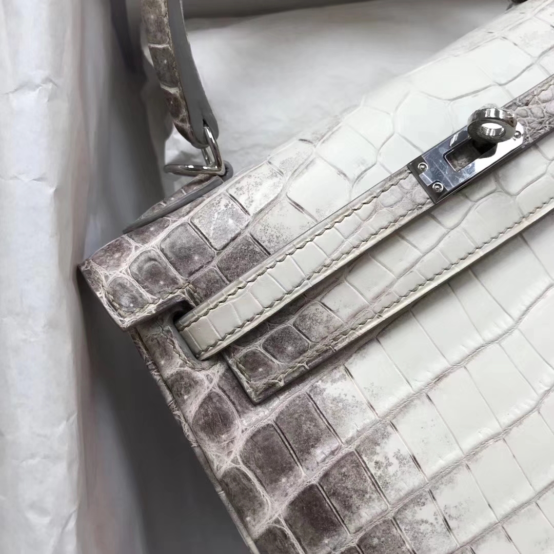 Discount Hermes Himalaya Crocodile Leather Kelly25CM Bag Silver Hardware