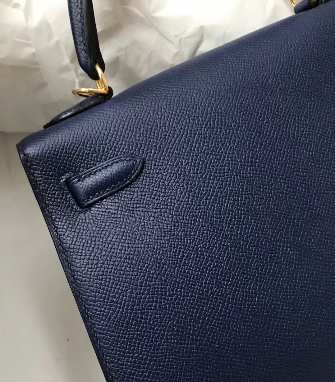 Sale Hermes Epsom Calf Kelly25CM Bag in 73 Blue Saphir Gold Hardware