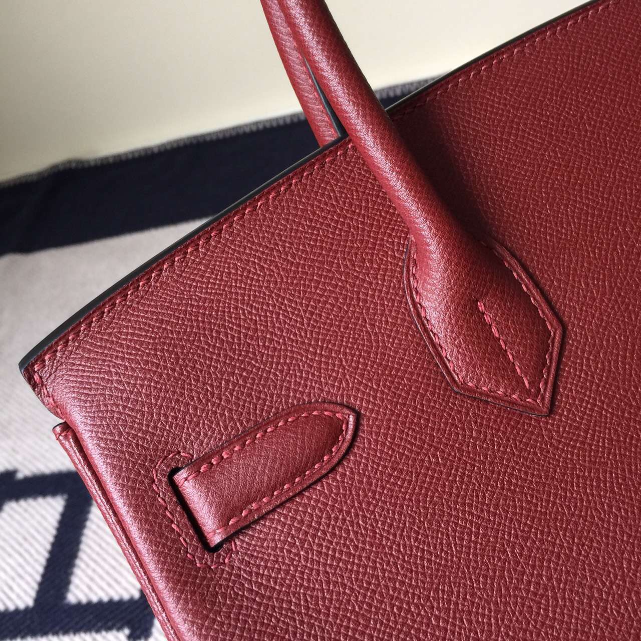 Discount Hermes Birkin Bag 30cm Hermes Red Epsom Calfskin Leather