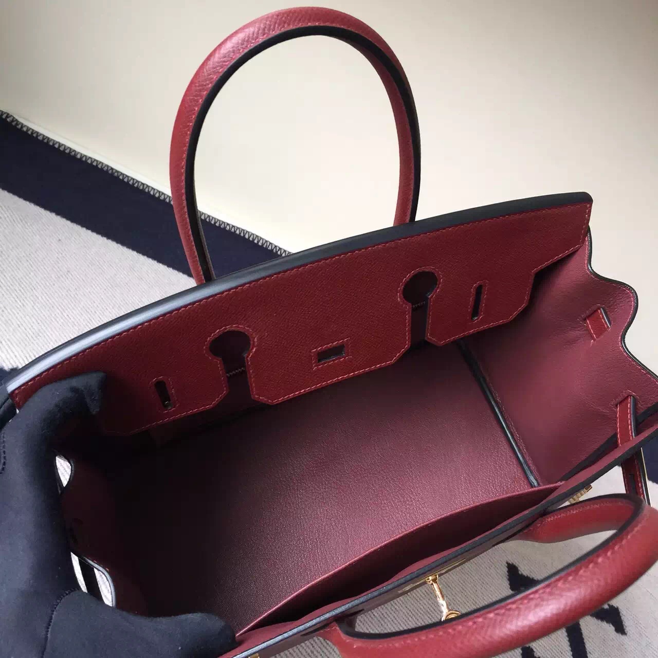 Discount Hermes Birkin Bag 30cm Hermes Red Epsom Calfskin Leather