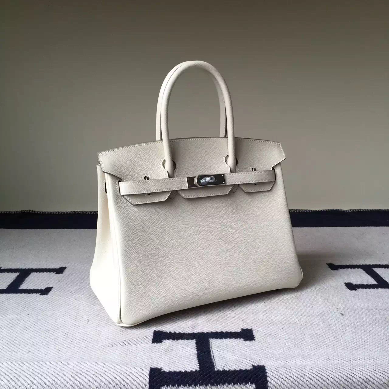 Wholesale Hermes Epsom Leather Birkin Bag30cm in Milk White