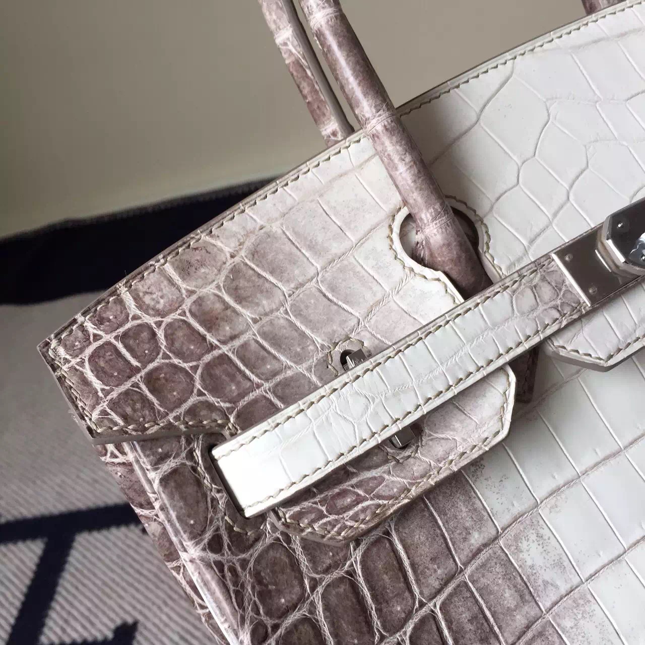 Sale Hermes Crocodile Leather Birkin Bag 30cm in Himalaya White