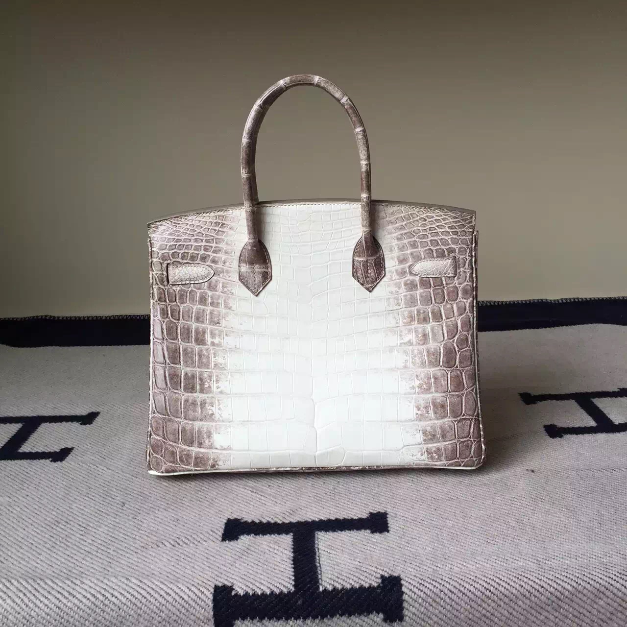 Sale Hermes Crocodile Leather Birkin Bag 30cm in Himalaya White