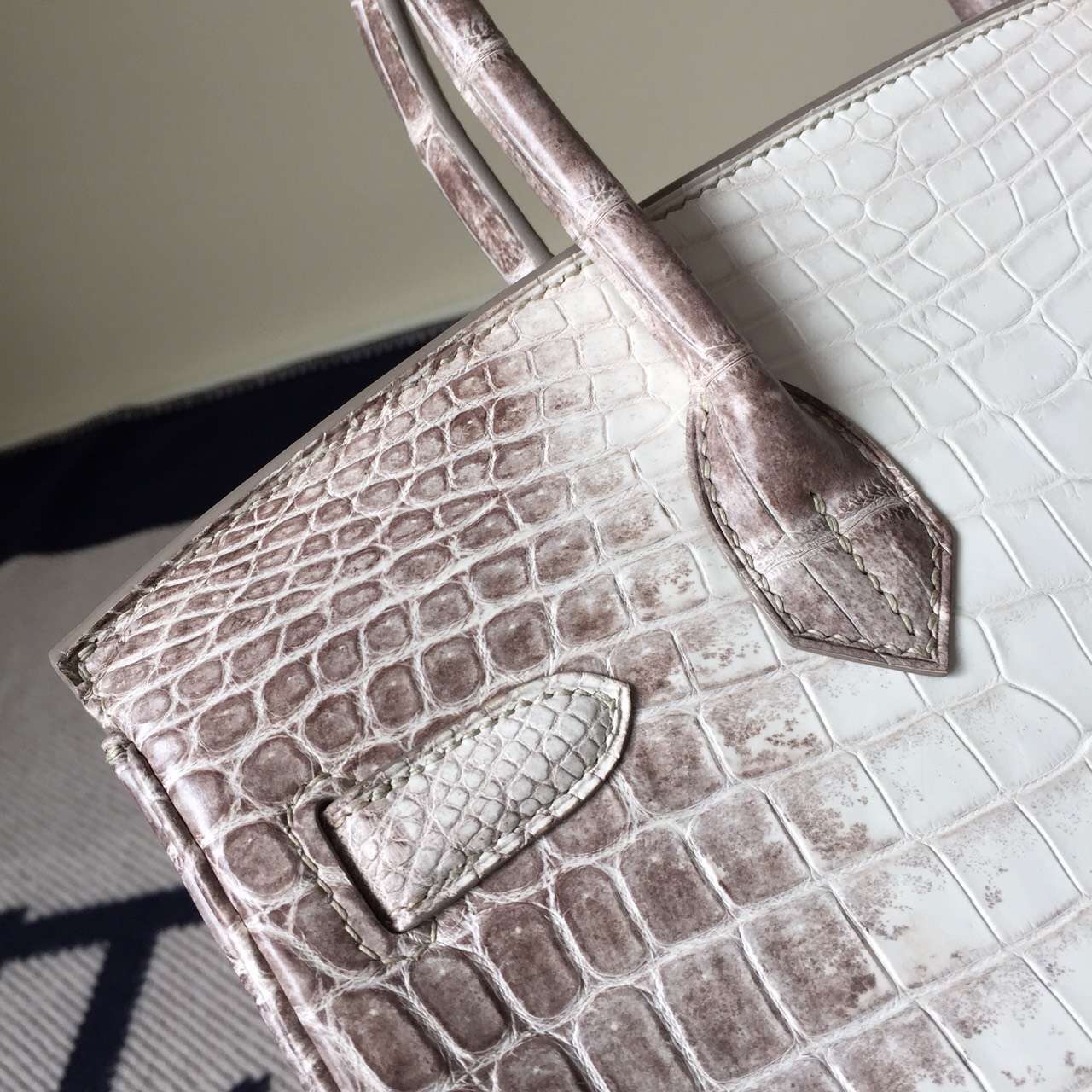 Sale Hermes Crocodile Leather Birkin Bag 30cm in Himalaya White