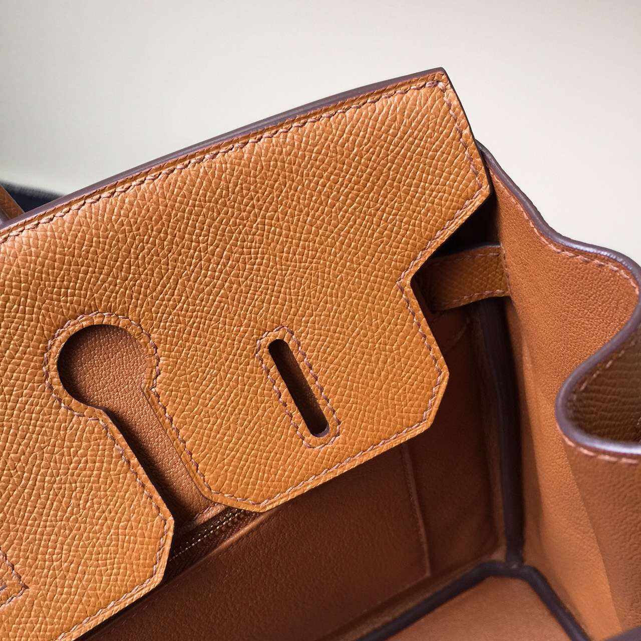 Hand Stitching Hermes Khaki Epsom Leather Birkin Bag 30cm
