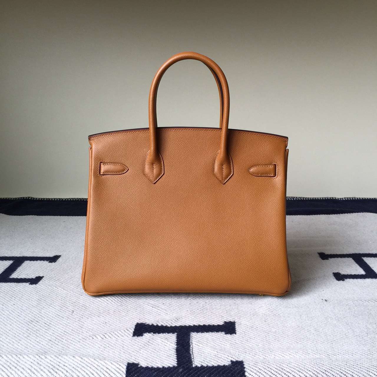 Hand Stitching Hermes Khaki Epsom Leather Birkin Bag 30cm