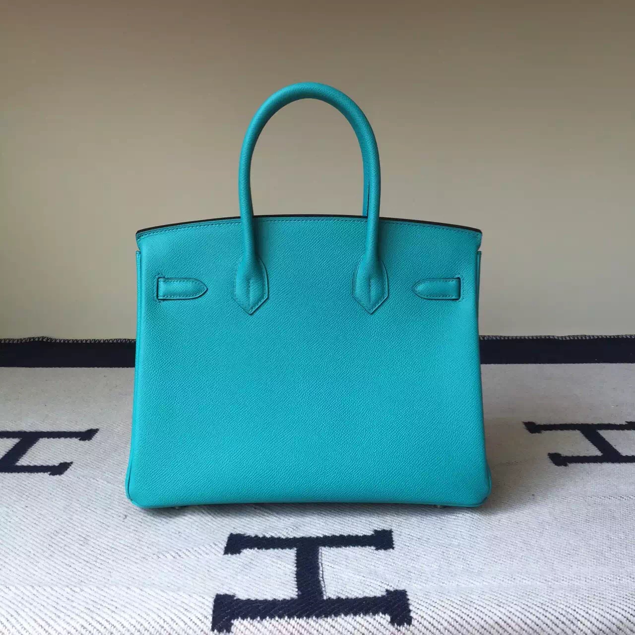 Discount Hermes Epsom Leather Birkin Bag 30cm in Peacock Blue