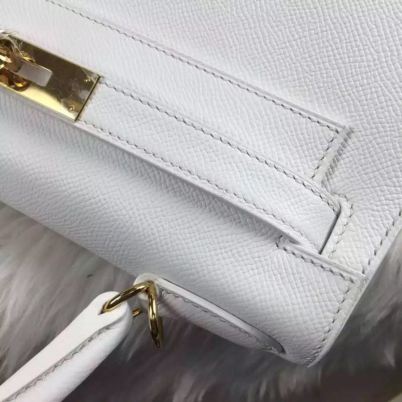 High Quality Hermes Kelly Bag28CM Pure White Epsom Calfskin Leather Women&#8217;s Tote Bag