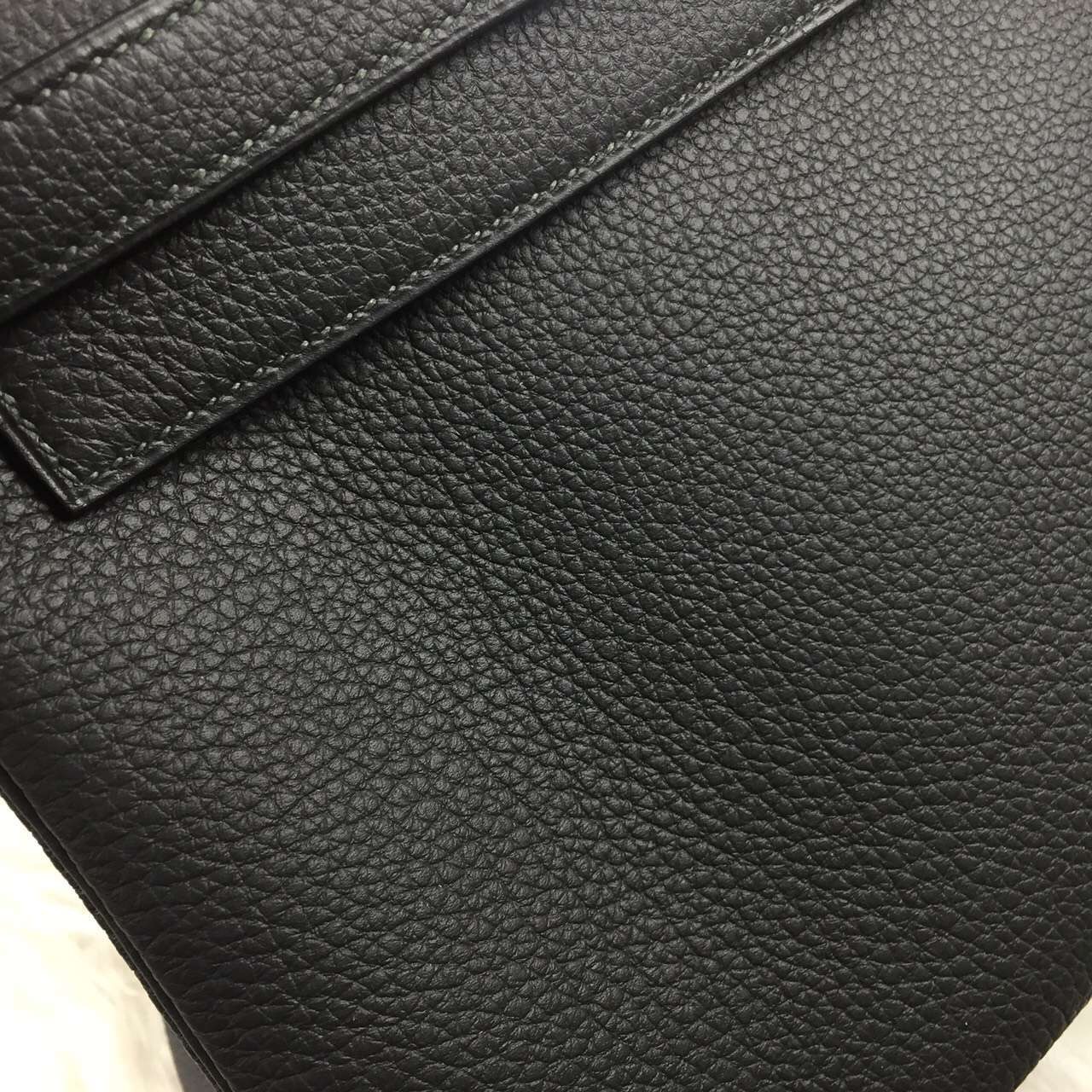 Discount Hermes Togo Leather Kelly28 in Graphite Grey Silver Hardware