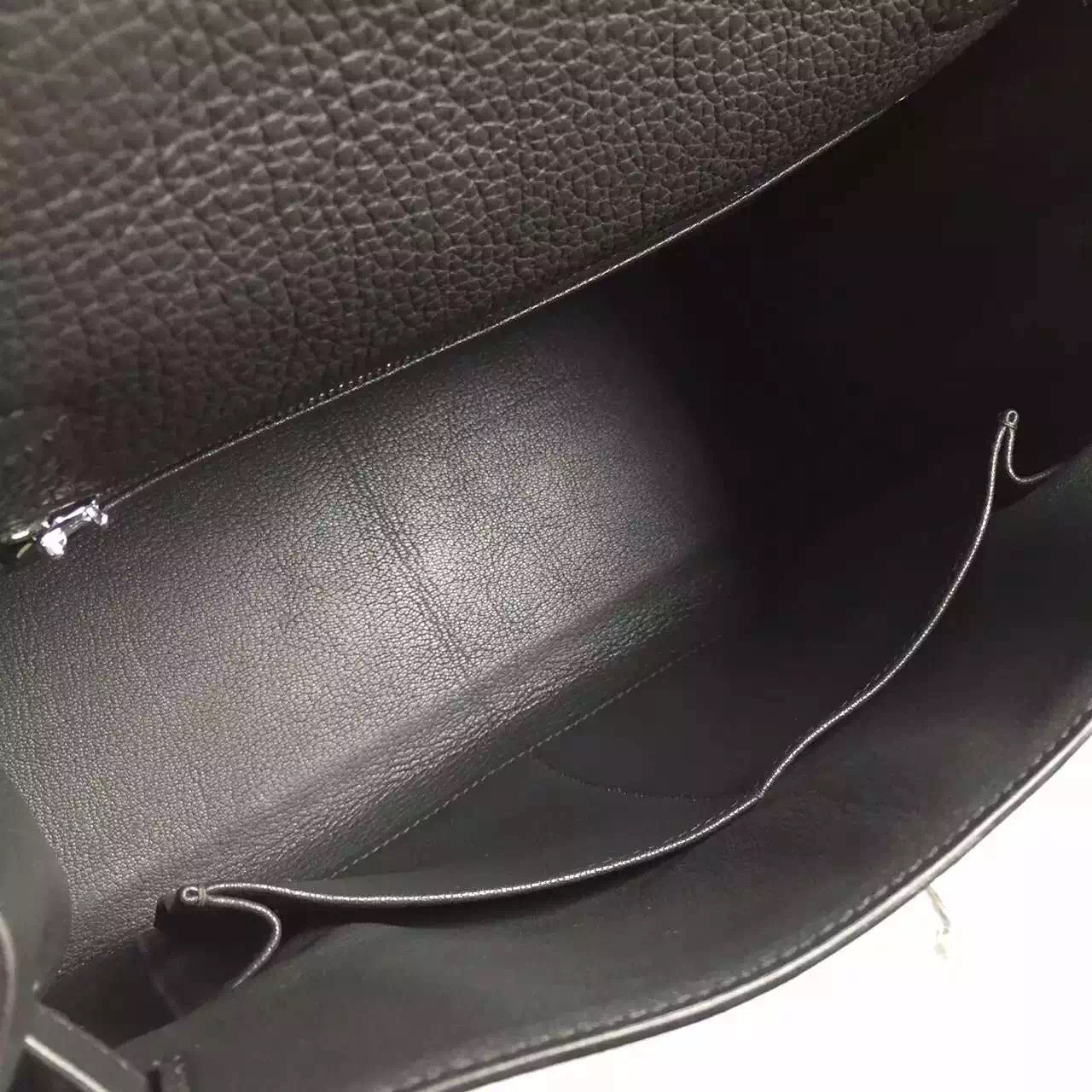 Discount Hermes Togo Leather Kelly28 in Graphite Grey Silver Hardware