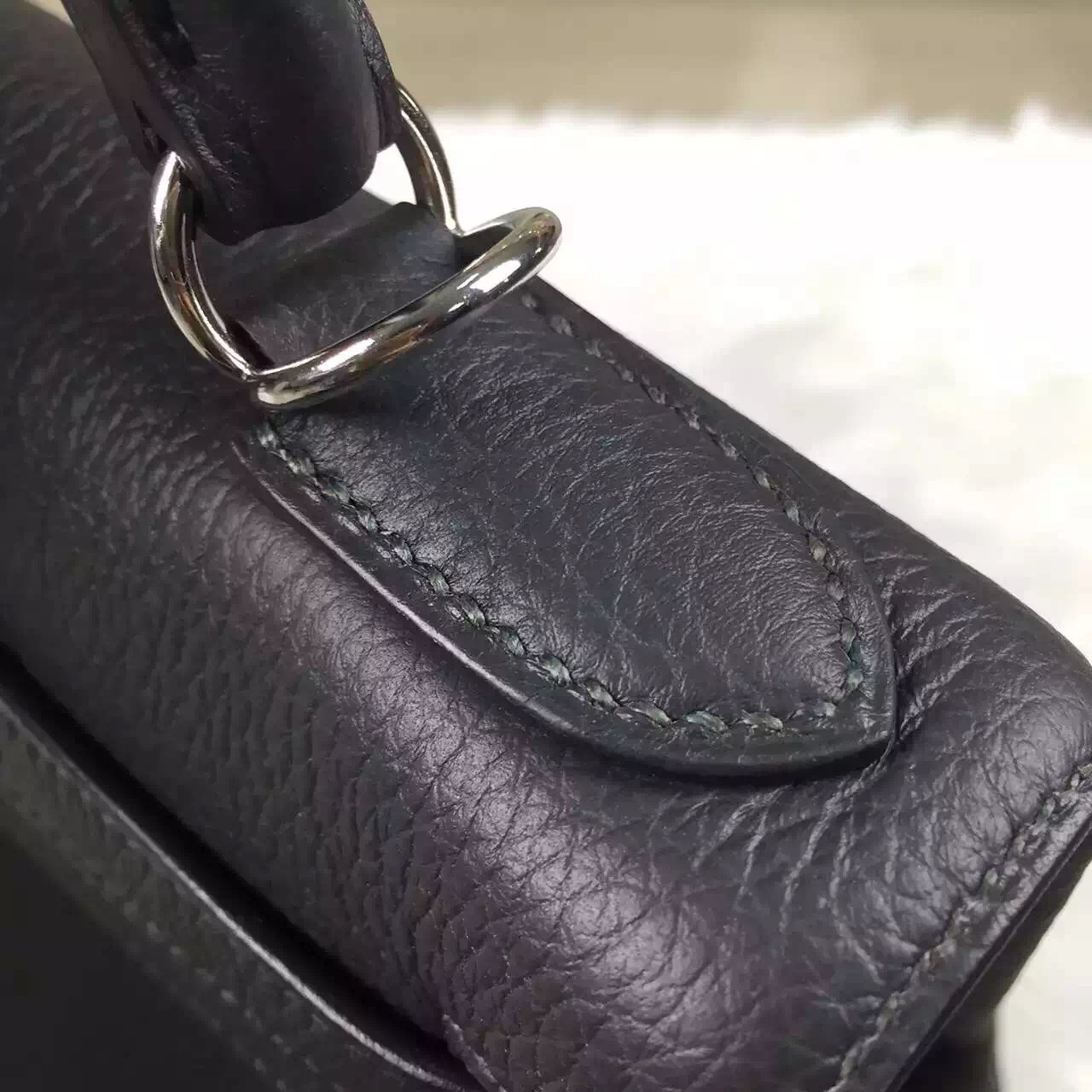 Discount Hermes Togo Leather Kelly28 in Graphite Grey Silver Hardware