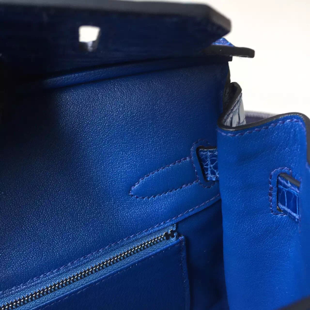 Discount Hermes Crocodile Shiny Leather Birkin30cm in 7Q Mykonos