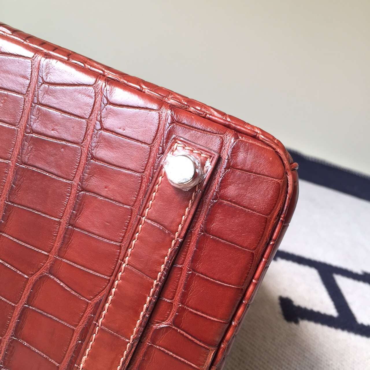 Discount Hermes American Crocodile matt Birkin 30cm Bag Light Coffee