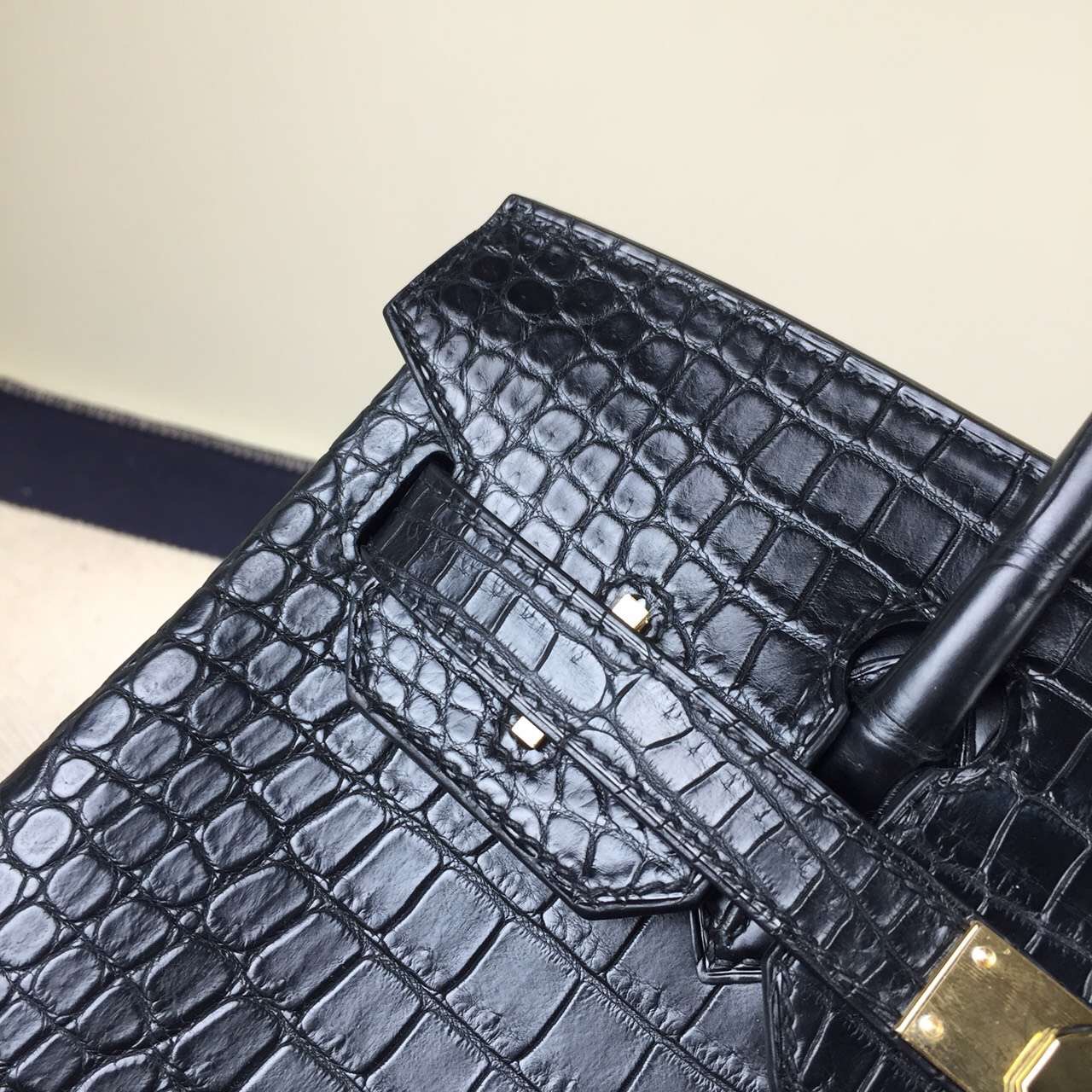 High Quality Hermes Crocodile Matt Leather Birkin Bag 30cm in CK89 Black