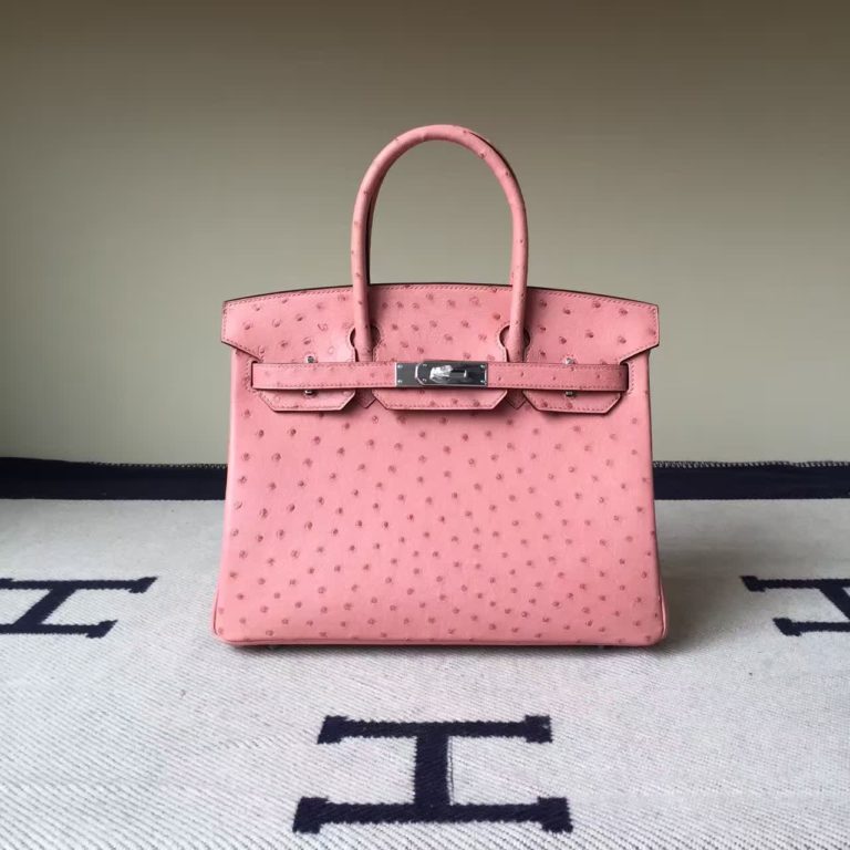 Hermes CC94 Terre Cuite Ostrich Leather Birkin Bag  30cm