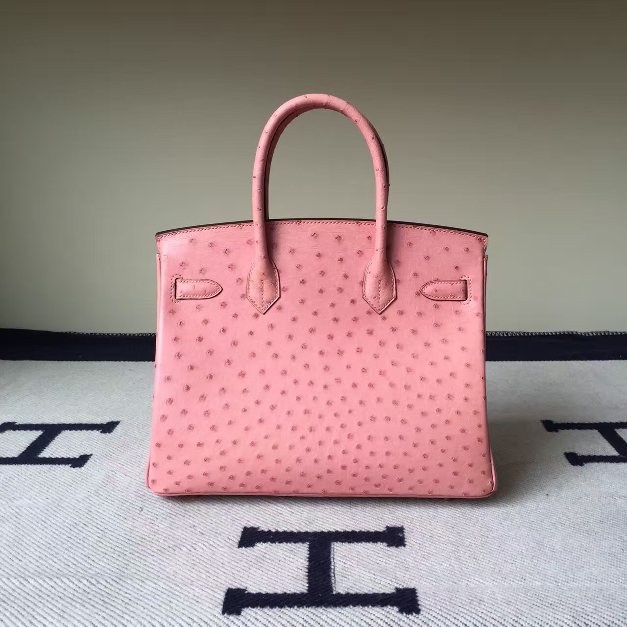 Hot Sale Hermes CC94 Terre Cuite Ostrich Leather Birkin Bag 30cm