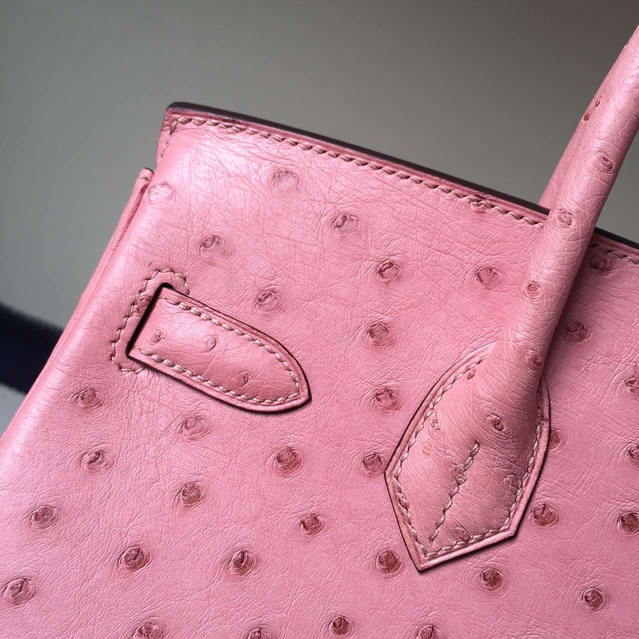 Hot Sale Hermes CC94 Terre Cuite Ostrich Leather Birkin Bag 30cm