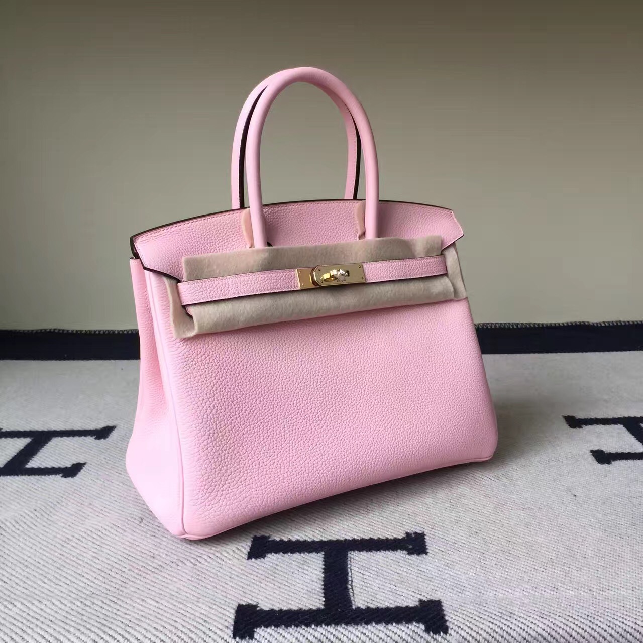 Sale Hermes 3Q Rose Sakura Togo Calfskin Leather Birkin Bag 30cm
