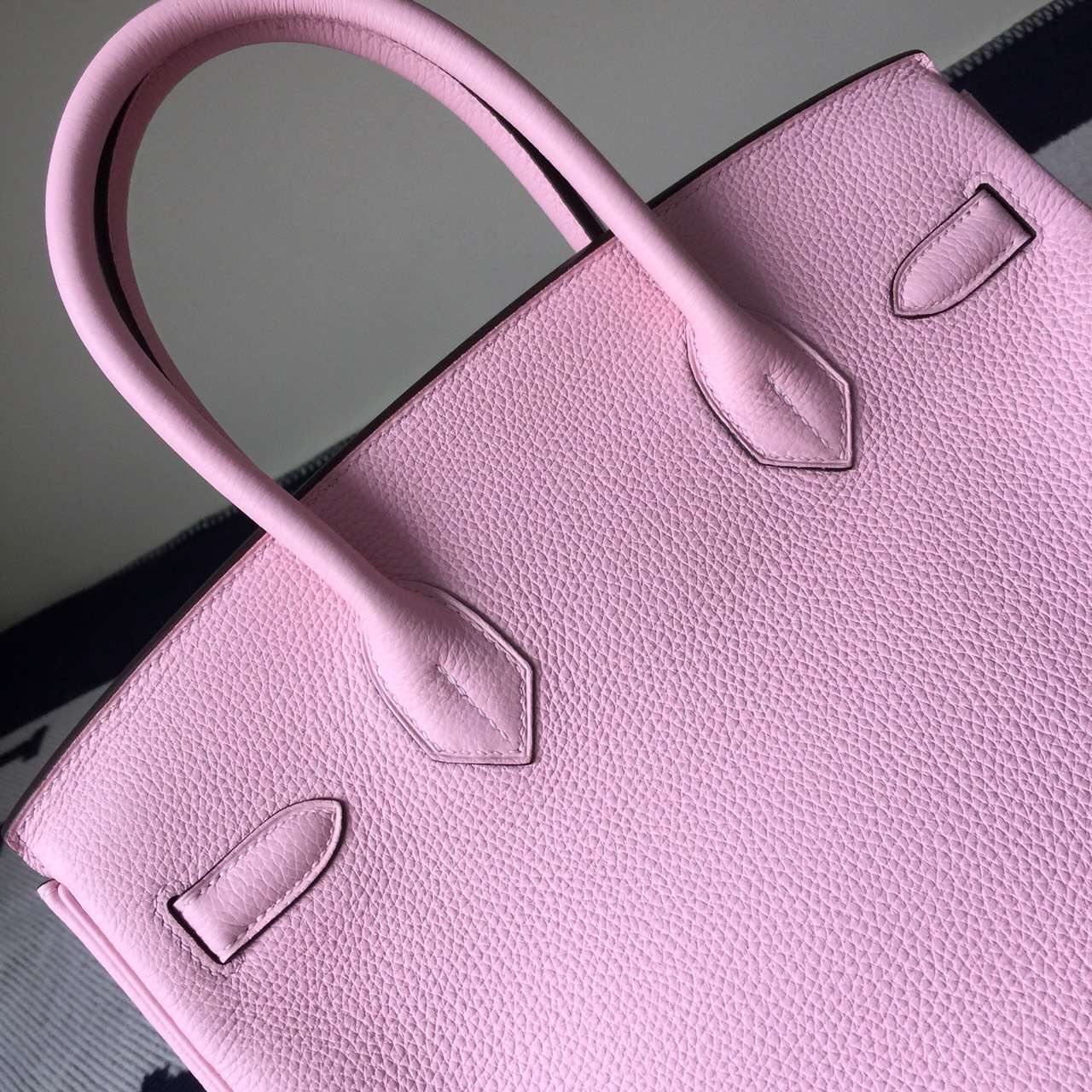 Sale Hermes 3Q Rose Sakura Togo Calfskin Leather Birkin Bag 30cm
