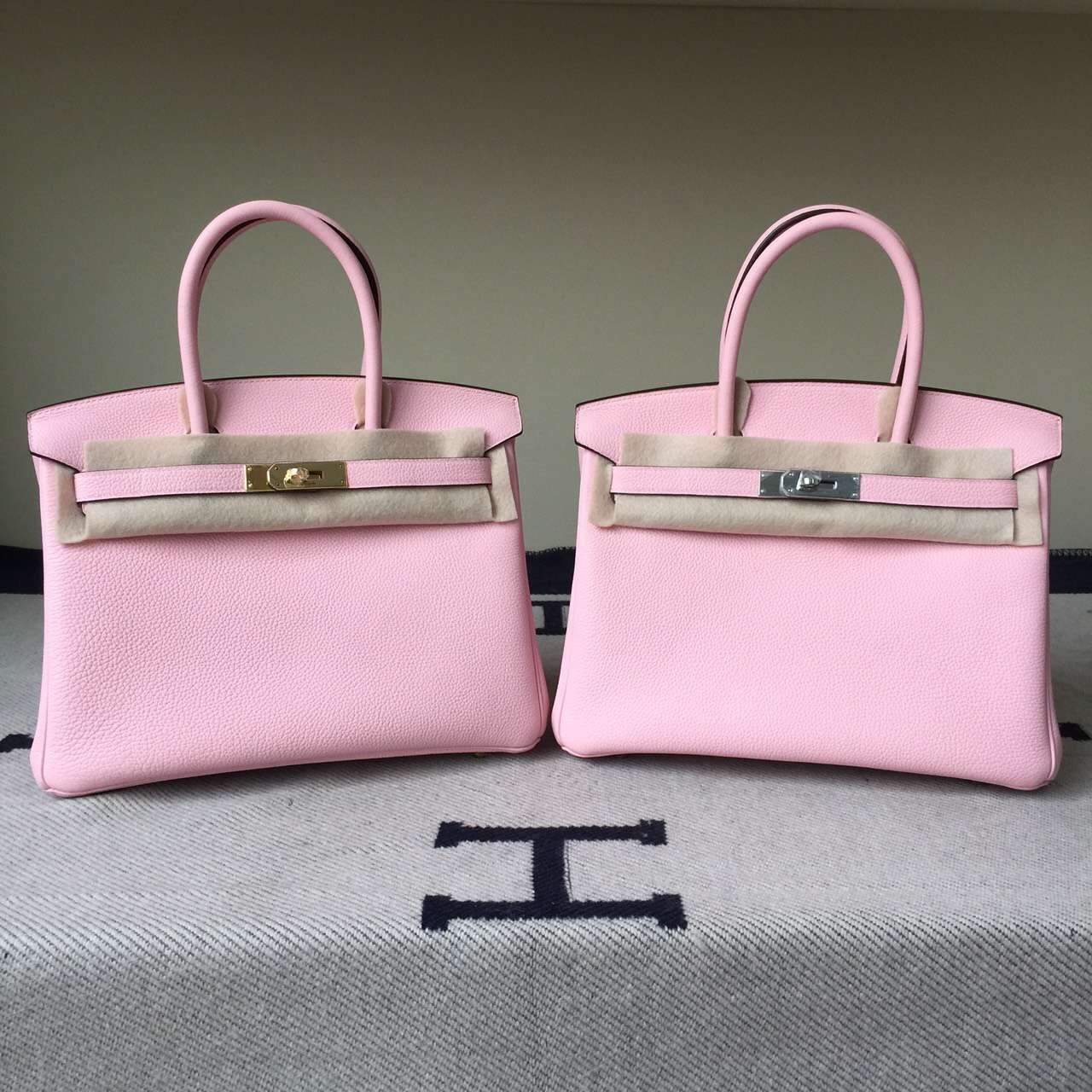 Sale Hermes 3Q Rose Sakura Togo Calfskin Leather Birkin Bag 30cm