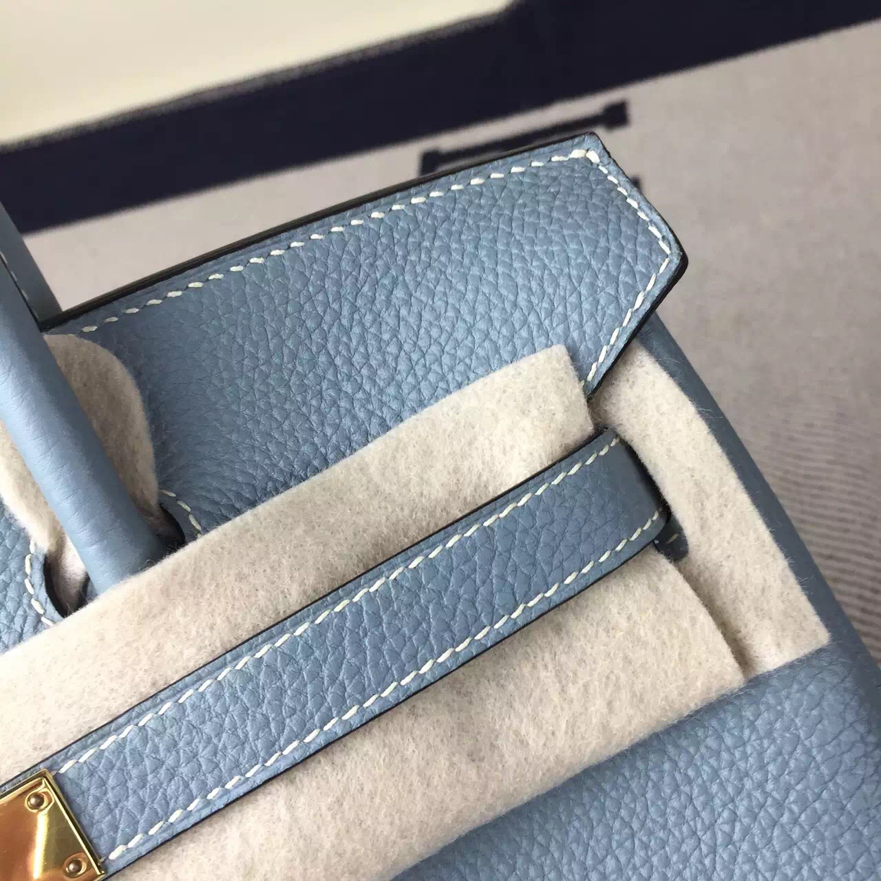 Discount Hermes J7 Blue Lin Togo Calfskin Leather Birkin30cm Bag