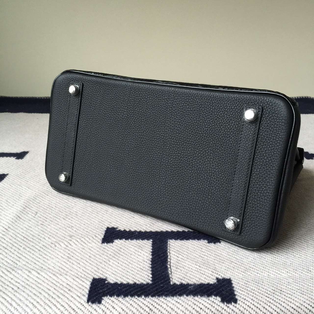 Discount Hermes Black Crocodile Leather&#038;Togo&#038;Box Calf Leather Birkin30cm