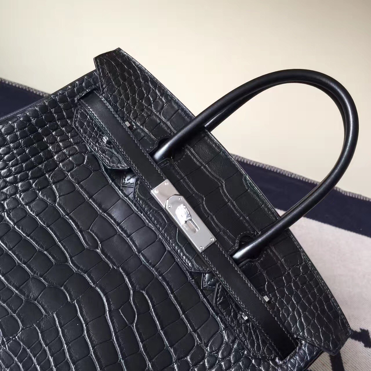 Discount Hermes Black Crocodile Leather&#038;Togo&#038;Box Calf Leather Birkin30cm