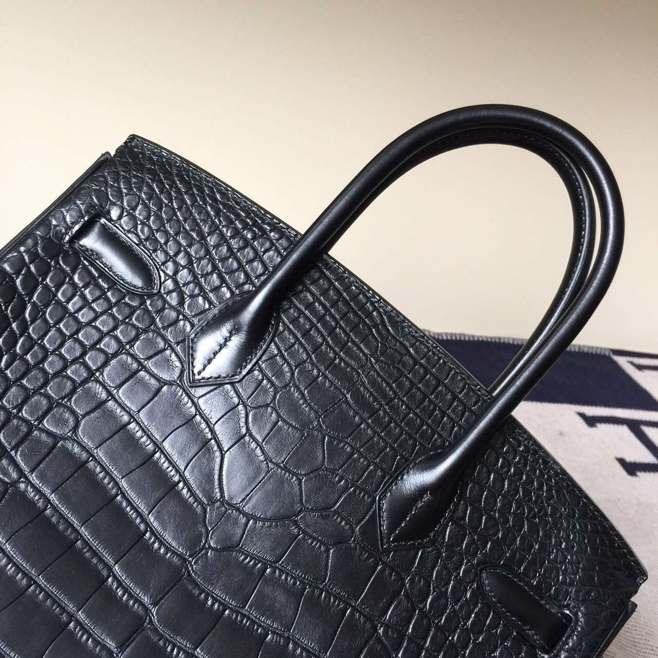 Discount Hermes Black Crocodile Leather&#038;Togo&#038;Box Calf Leather Birkin30cm