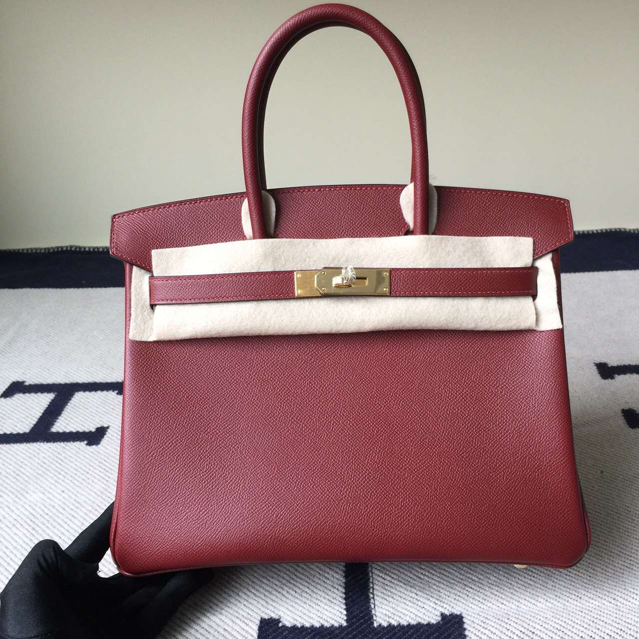 Wholesale Hermes Rouge Hermes Epsom Leather Birkin Bag 30cm