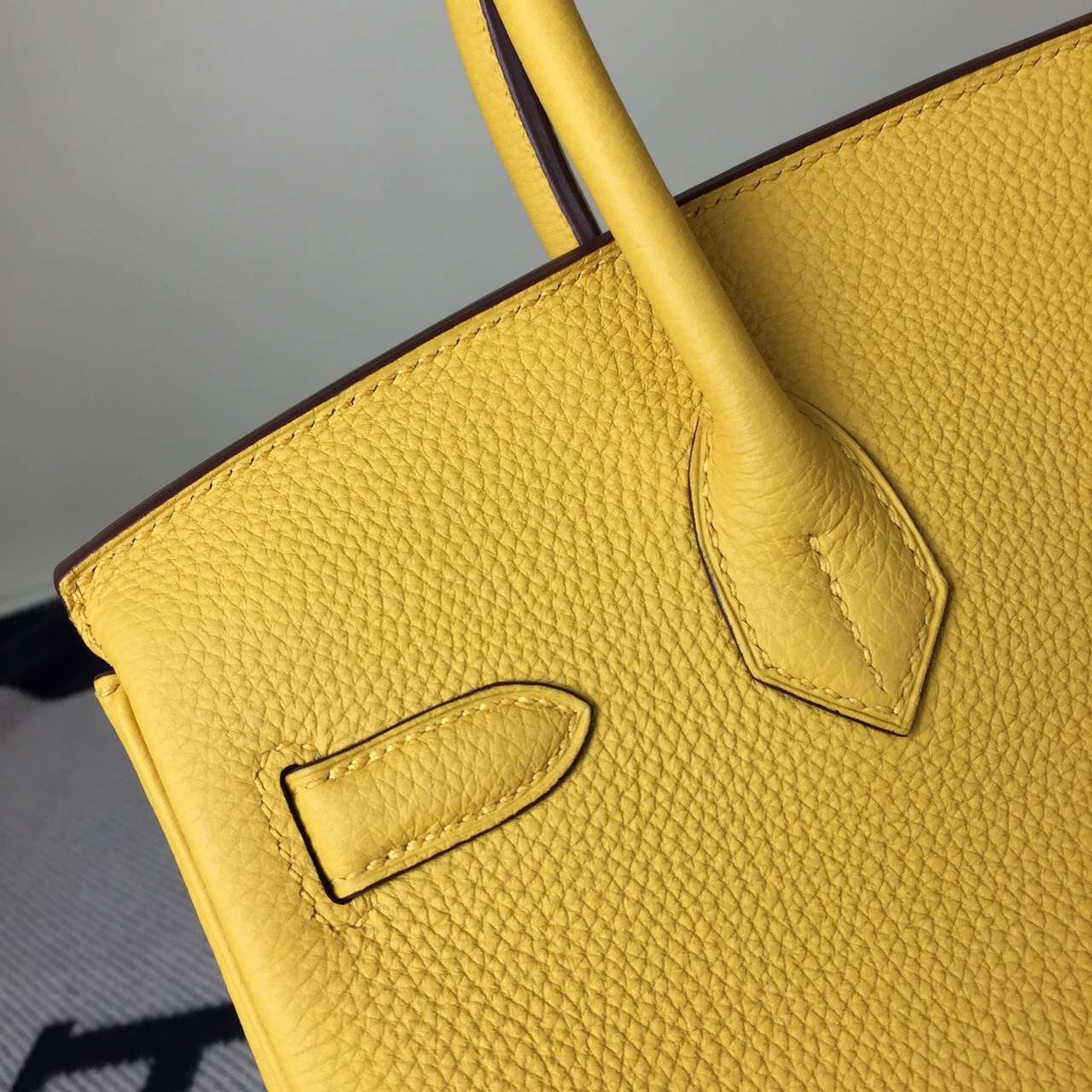Luxury Women&#8217;s Bag Hermes 1G Mais Yellow Togo Leather Birkin Bag30cm