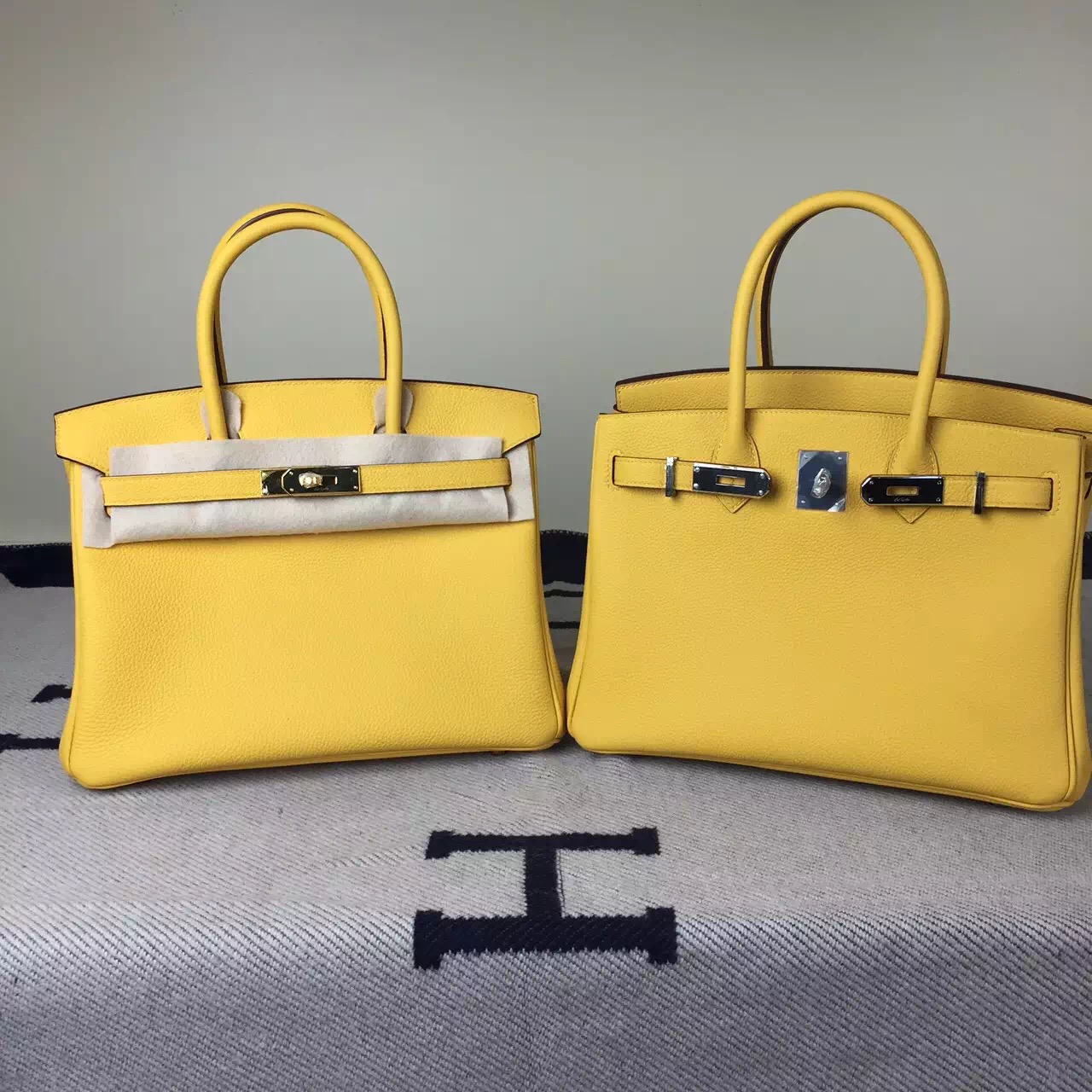 Luxury Women&#8217;s Bag Hermes 1G Mais Yellow Togo Leather Birkin Bag30cm