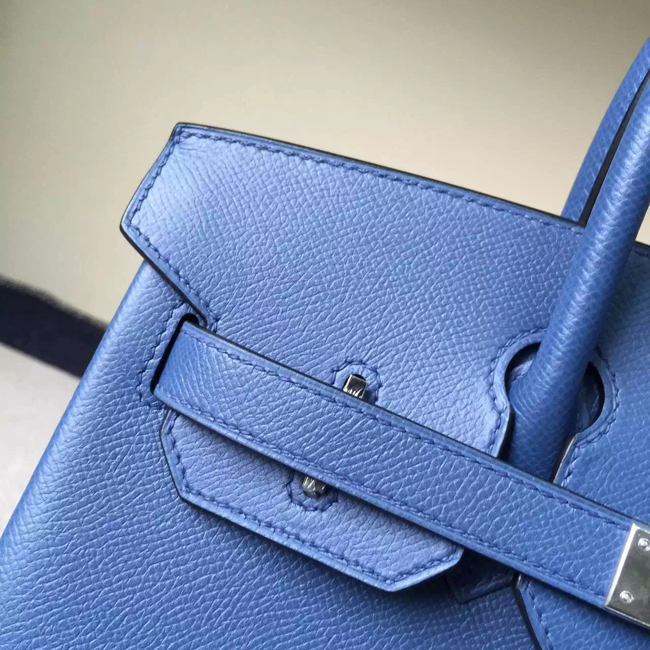 New Arrival Hermes Birkin Bag30cm in R2 Agate Blue Epsom Leather